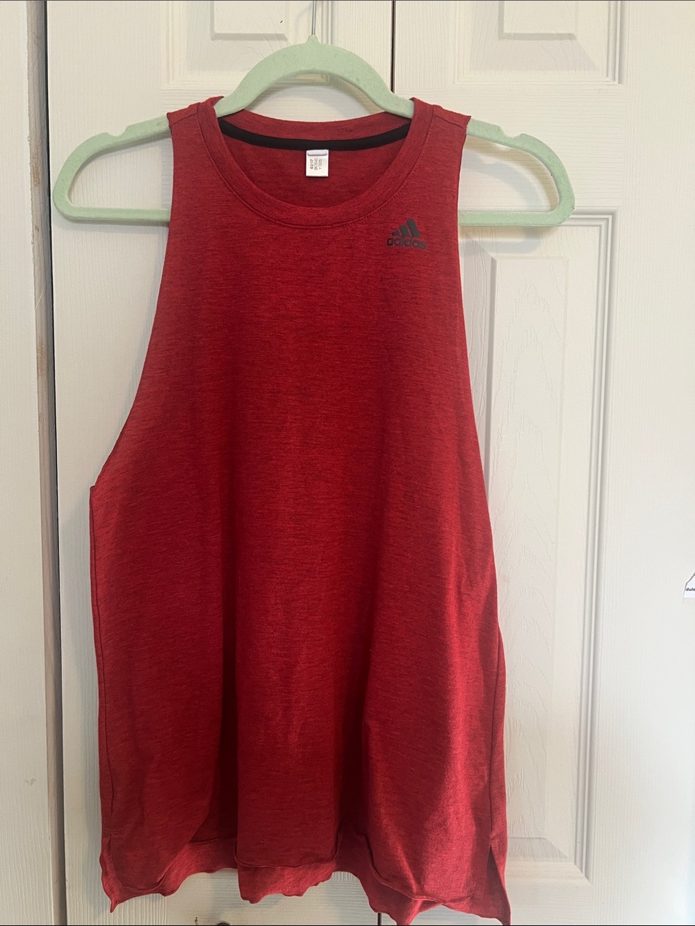 adidas Women’s Red Athletic Muscle Tank with Logo